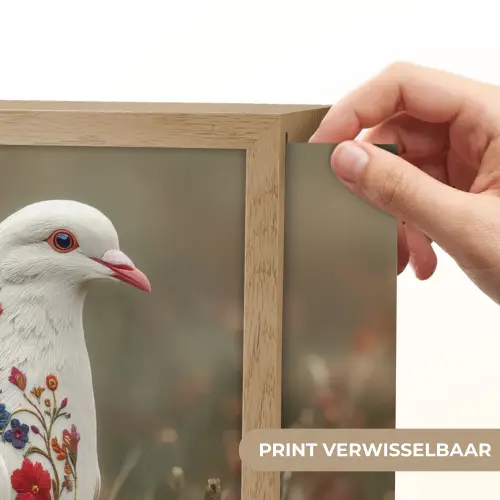 Duif - Bloemen - Natuur Light Box met batterij (Wandlamp) middel -USP_websiteprintNL