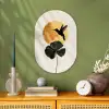 Zwarte kolibrie - Bloem - Gouden cirkel Wandcirkel Ovaal Forex klein -sfeer2