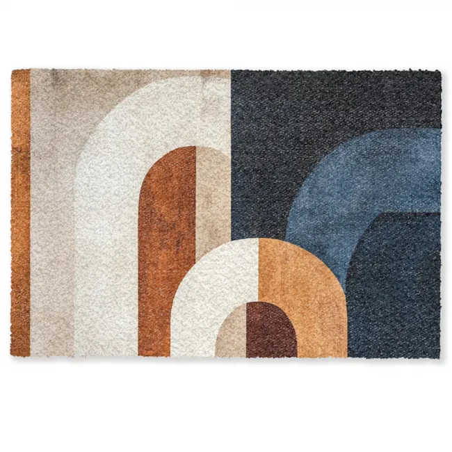 Deurmat - Abstract - Vormen - Donkerblauw