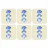Schelpen - Blauw - Beige onderzetter kurk middel -3d