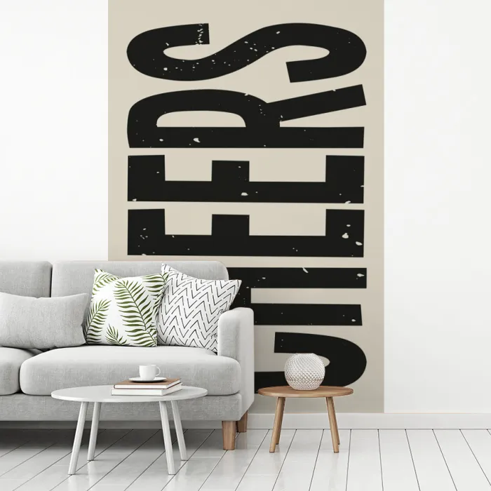 Cheers - Japandi - Zwart - Letters fotobehang vinyl groot -woonkamer