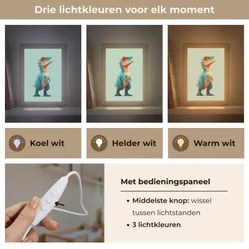 Cartoon - Dino - Oranje - Stekels Light Box met kabel klein -USP_lichtkleurNL