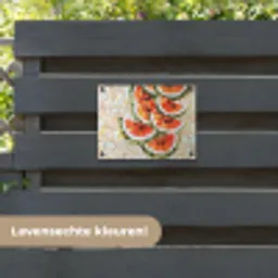 Mozaïek - Watermeloen - Rood - Pitten tuinposter los doek klein -sfeer3