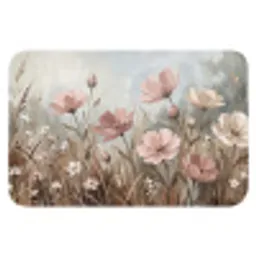 Bloemen - Botanisch - Schilderij - Pastel - Rustiek Badmat klein -3d