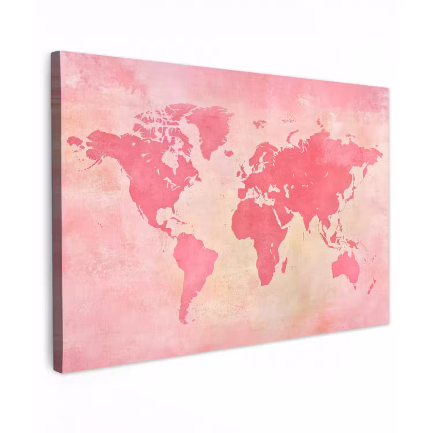 Leinwandbild - Weltkarte - Rosa - Unscharf