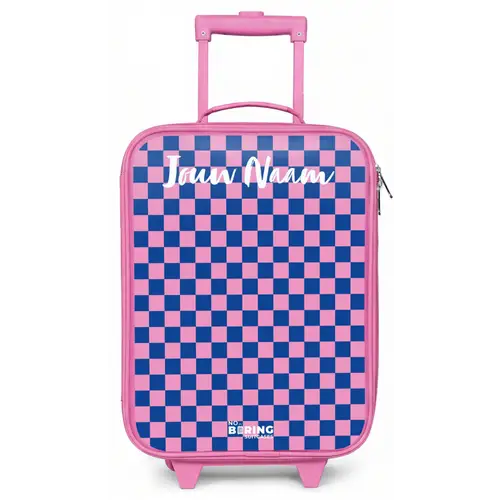 Blokjes - Blauw - Roze Kinderkoffer - Roze klein -zz3dotto
