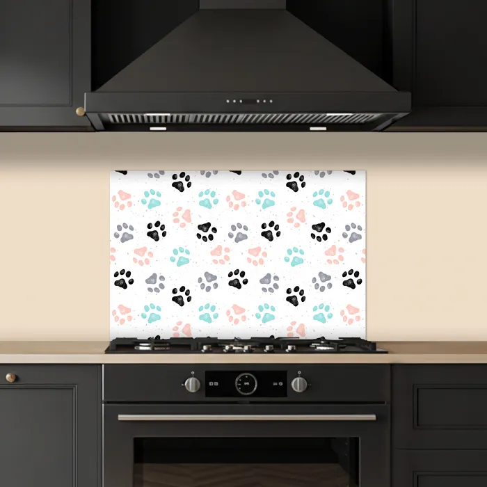 Paw - Pattern - Color keuken achterwand spatscherm klein 900 -sfeer1