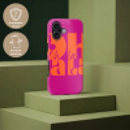 Oh la la - Roze - Oranje - Gestapelde letters Toughcase MagSafe Apple iPhone 17 klein -USP_PrintM_DE