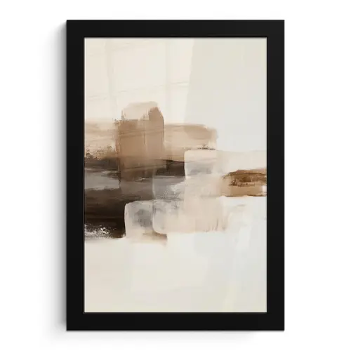 Penseelstreken - Abstract landschap - Rust fotolijst zwart zonder passe partout klein -3d
