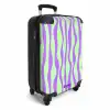 Lila strepen op een mintgroene achtergrond NBS - Handbagage koffer - Kinderen Unisex middel -productfoto_3d