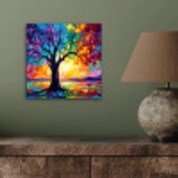 Boom - Landschap - Natuur - Abstract - Kleurrijk aluminium wit klein -sfeer2
