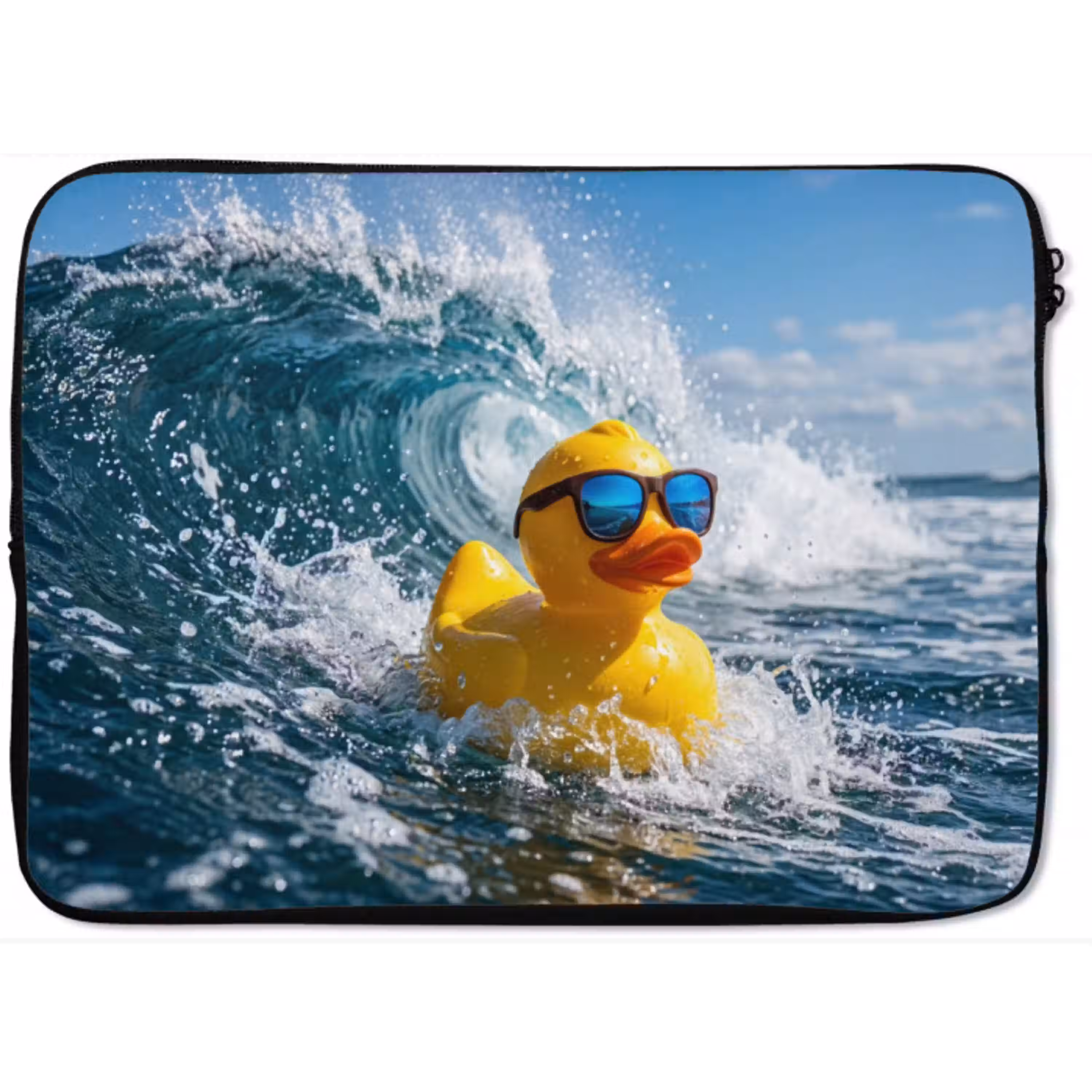 Badeend - Stoer - Golven laptophoes neopreen klein -zkaufland3dotto