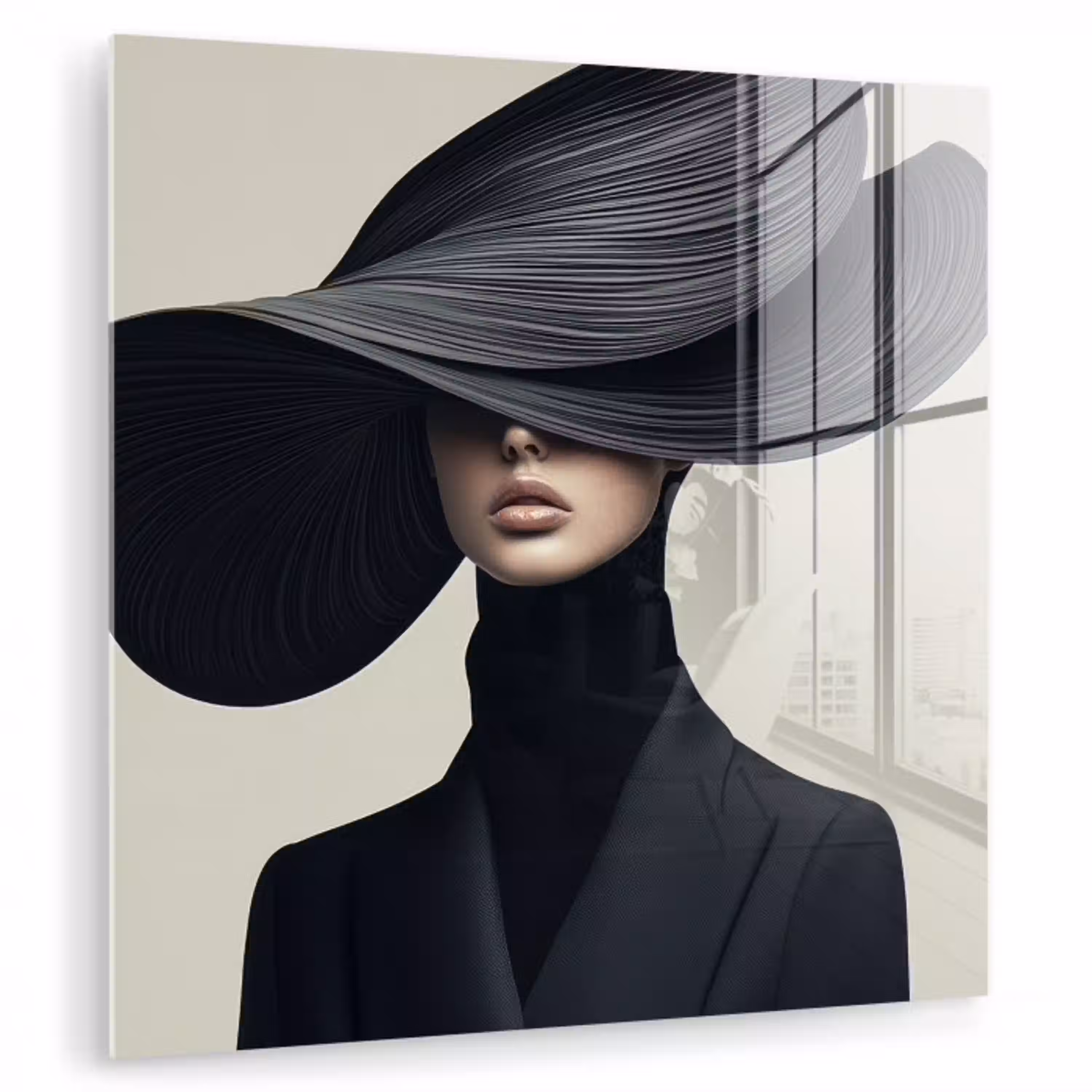 Zwart - Vrouw - Hoed plexiglas 5mm klein -zzzproduct_nieuw