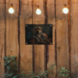 Beer - Bruin - Pak - Hoed tuinposter los doek klein -sfeer1