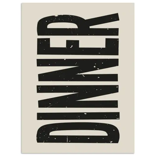 Eten - Vintage - Retro - Japandi poster papier klein -3d