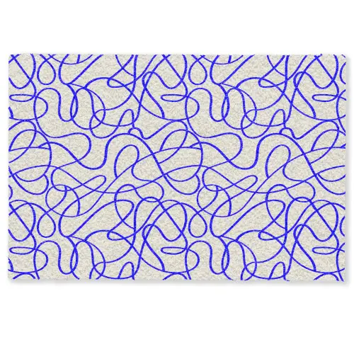 Patronen - Beige - Blauw - Lijnen Deurmat klein 898 -zkaufland3d