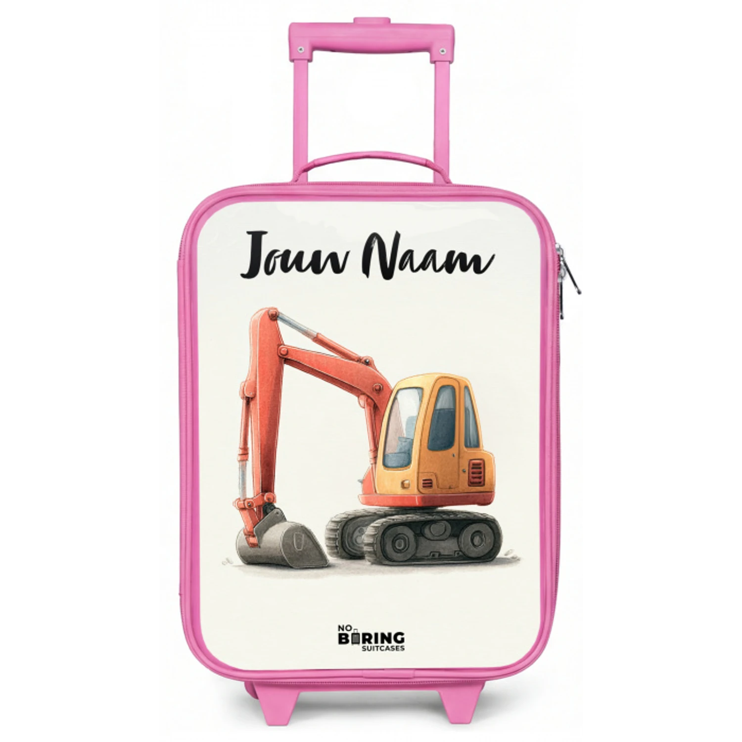 Graafmachine - Getekend - Oranje Kinderkoffer - Roze klein -zz3dotto