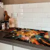 Explosie - Verfstructuur - Goud - Abstract Inductie beschermer vinyl 3mm klein -sfeer3