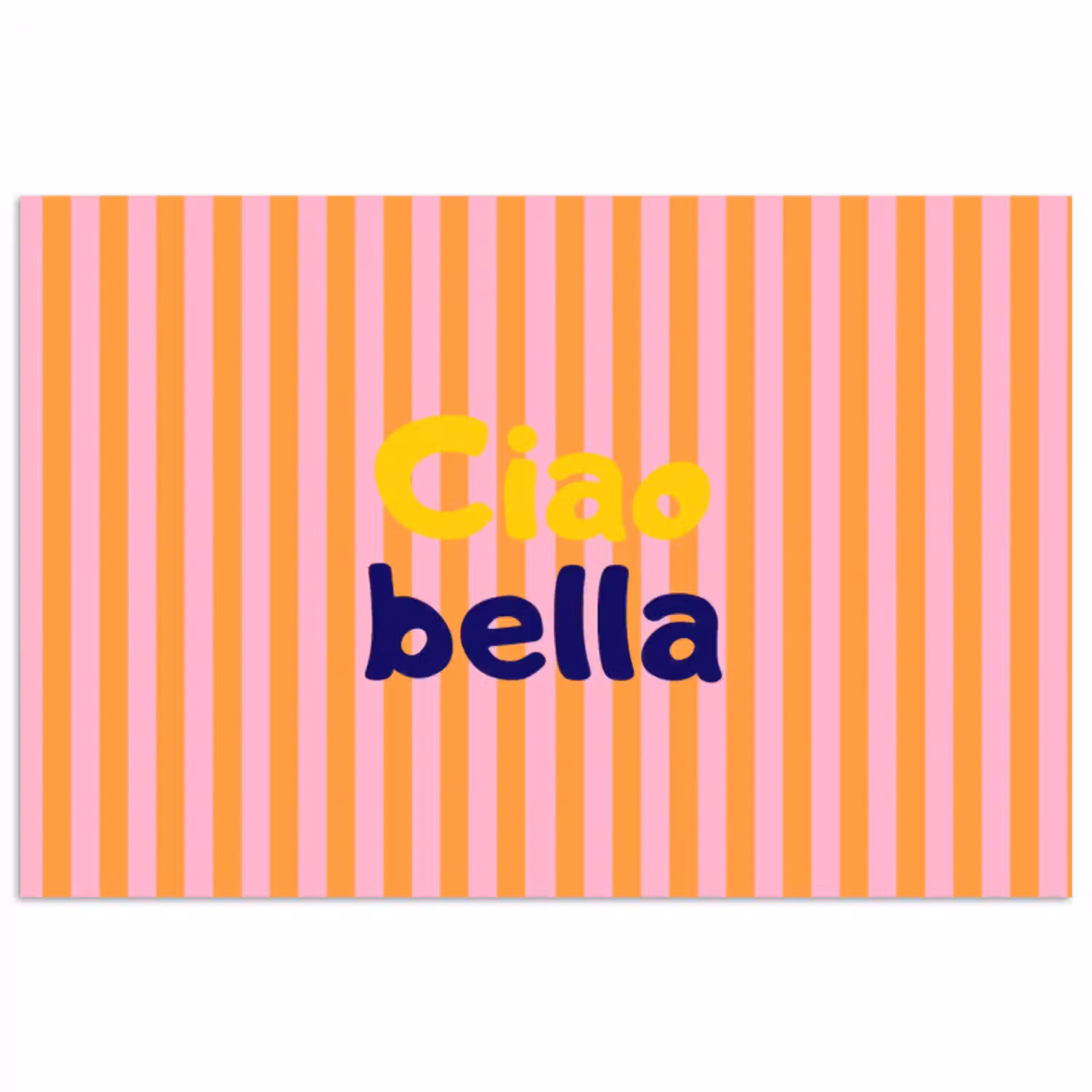 Verticaal - Strepen - Oranje - Ciao bella poster papier klein -3d