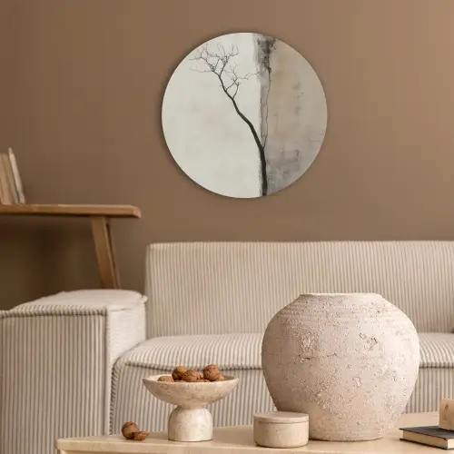Wabi sabi - Plant - Beige Akoestische PET Vilt - Rond klein -sfeer1