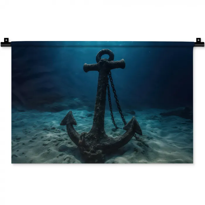 Anker - Ijzer - Zeebodem - Zand Wandkleed katoen klein -zz3d