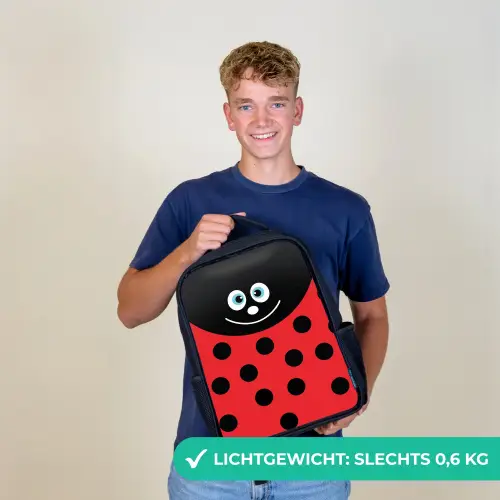 Dierenportret - Lieveheersbeestje - rood Rugzak - Zwart middel -sfeer7_NL