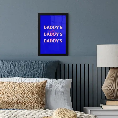 Blauw - Daddy's - Blokletters fotolijst zwart zonder passe partout klein -sfeer3