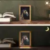 Paard - Bloemen - Zwart Light Box met kabel (Tafellamp) klein -sfeer3