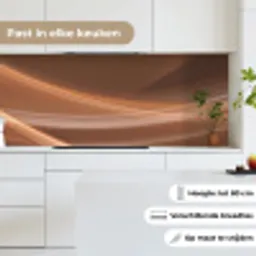 Golven - Abstract - Bruin keuken achterwand 2 middel -sfeer4_NL