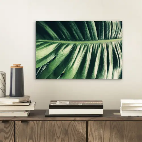 Palmblad - Tropisch - Natuur - Jungle aluminium wit klein -sfeer1