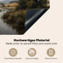 Eenden - Rivier - Landschap - Vlucht - Nostalgisch Inductie beschemer met haakjes klein -ky-onderkant-de