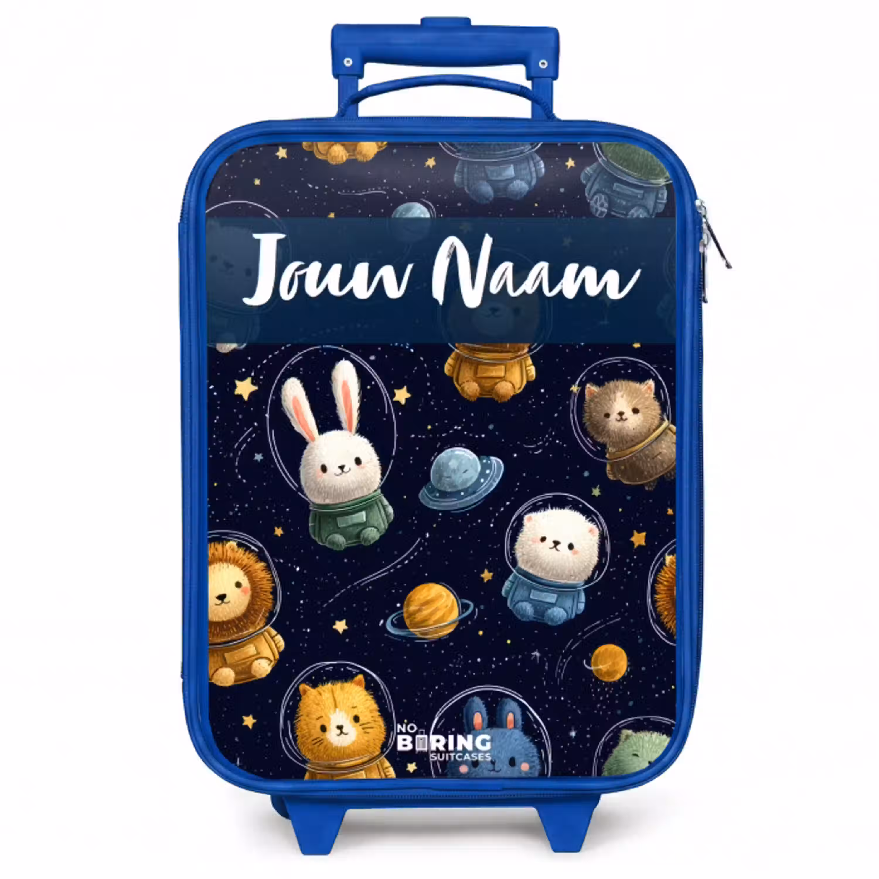 Dieren - Astronaut - Planeten - Sterren Kinderkoffer - Blauw klein -zzz_website3d