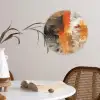 Moderne kunst - Abstract - Goud - Grijs Wandcirkel kunststof plaat 5mm dik klein -sfeer4