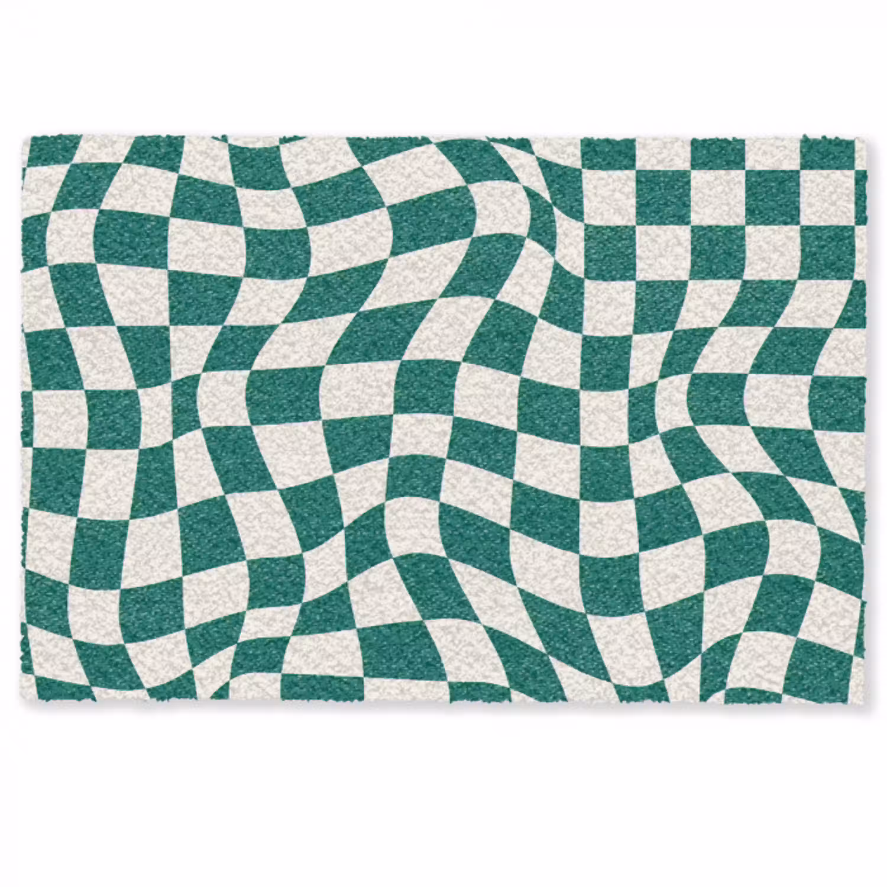 Golvende vakjes - Groen - Wit - Abstract Deurmat klein -zkaufland3d