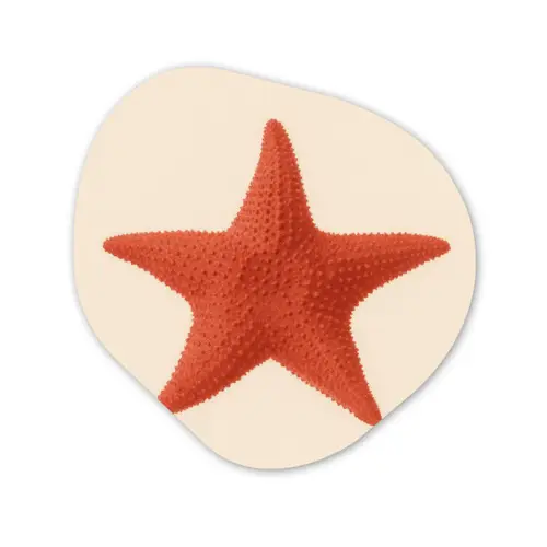 Zeester - Bobbels - Rood Wandcirkel Organisch Forex 3mm klein -3d
