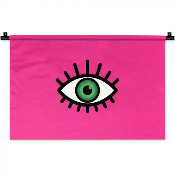 Minimalistisch - Oog - Roze Wandkleed katoen klein -zz3d