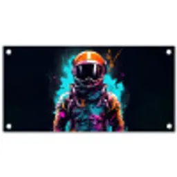 Astronaut - Neon - Gaming - Ruimte tuinposter los doek klein -3d