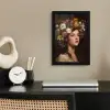 Portret - Vrouw - Bloemen fotolijst zwart zonder passe partout klein -sfeer1