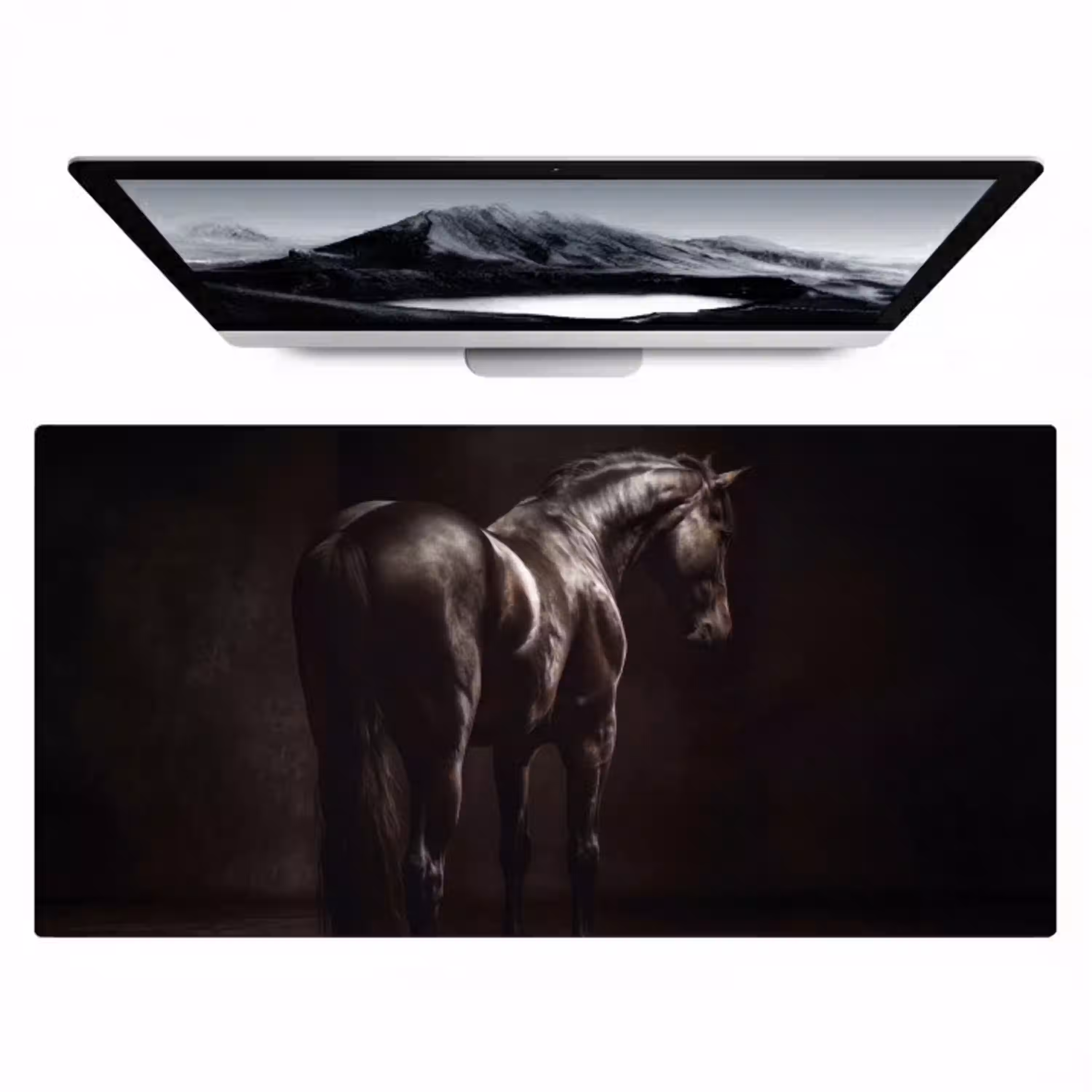 Krachtig - Paard - Donker Muismat XXL klein -zzz3d