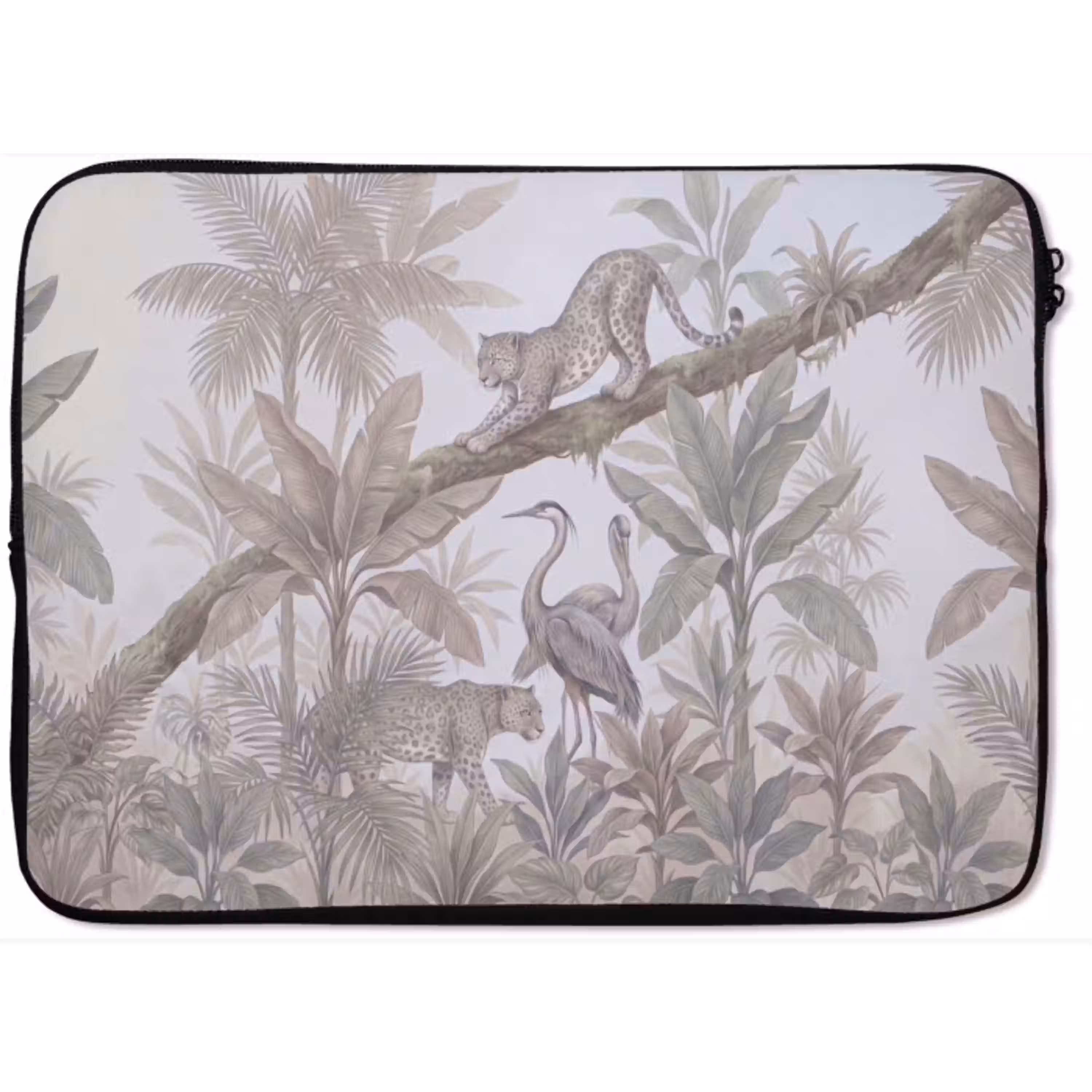 Kat - Vogel - Jungle - Illustratie - Dieren laptophoes neopreen klein -zkaufland3dotto