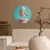 Roodborstje - Vogel - Koksmuts - Sokkel Wandcirkel kunststof plaat 5mm dik klein -sfeer1