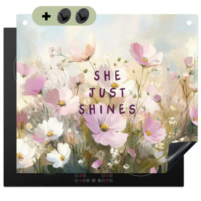 Quote - Bloemen - Schilderachtig Inductie beschemer met haakjes middel -3d