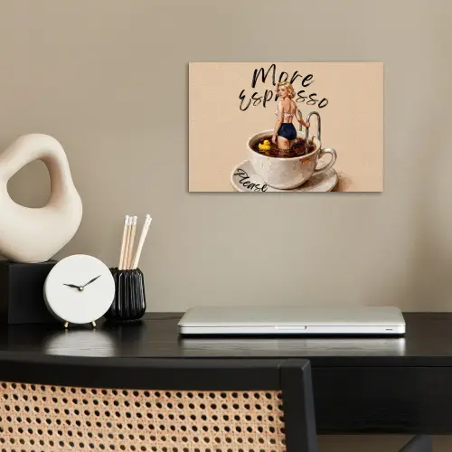 More espresso - Koffie - Eend poster papier klein -sfeer1