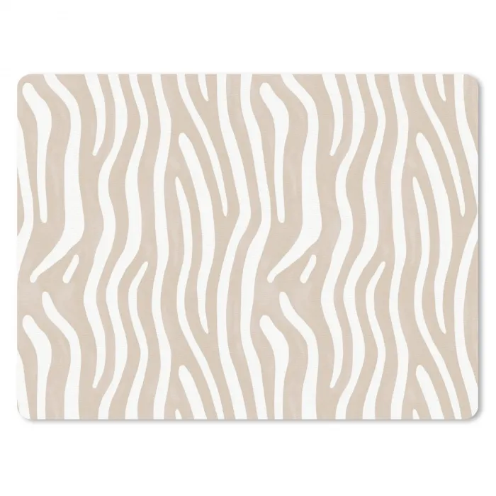 Abstract - Zebra - Beige muismat rubber klein 262 -3d