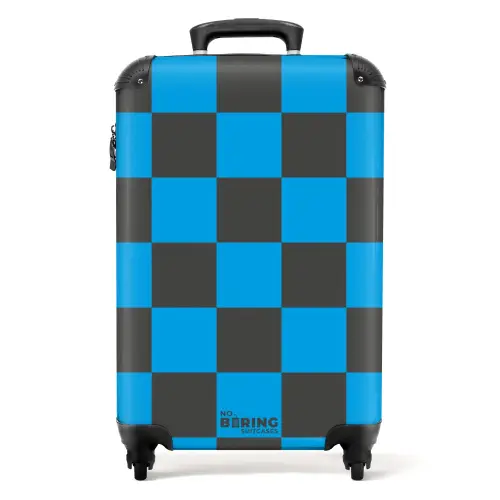 Squares - Zwart/Blauw NBS - Handbagage koffer - Kinderen Unisex middel -productfoto_recht