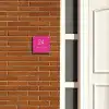 Weiße Herzchen in den Ecken - Modern Naambord Vierkant klein -sfeer3-XS