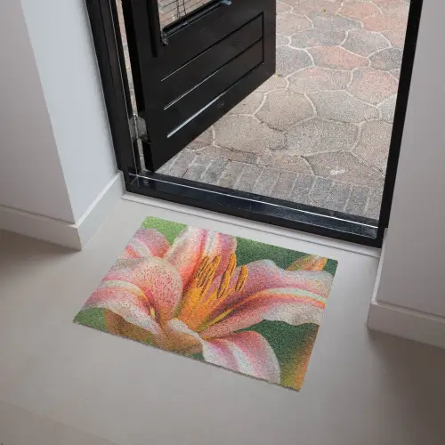 Lelie - Close up - Lichtroze Deurmat klein -sfeer5
