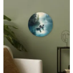 Bos - Water - Eenden - Mistig Wandcirkel kunststof plaat 5mm dik klein -sfeer3