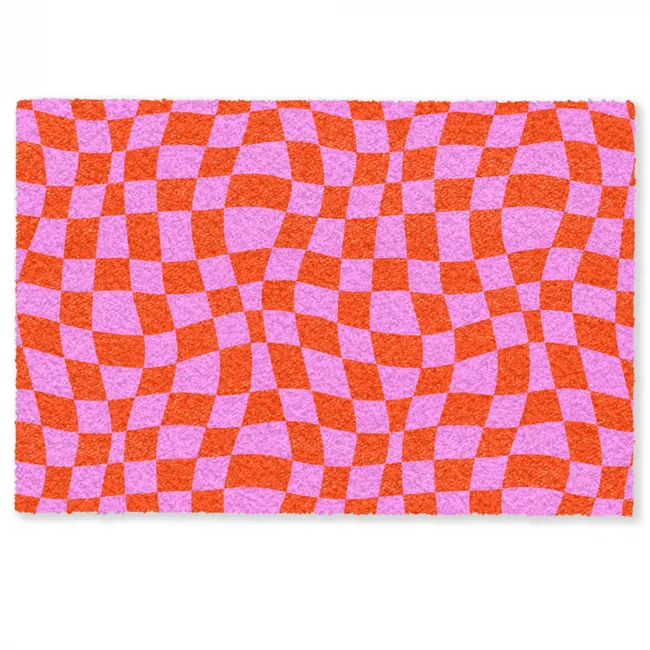 Deurmat - Blokken - Roze - Rood - Patroon
