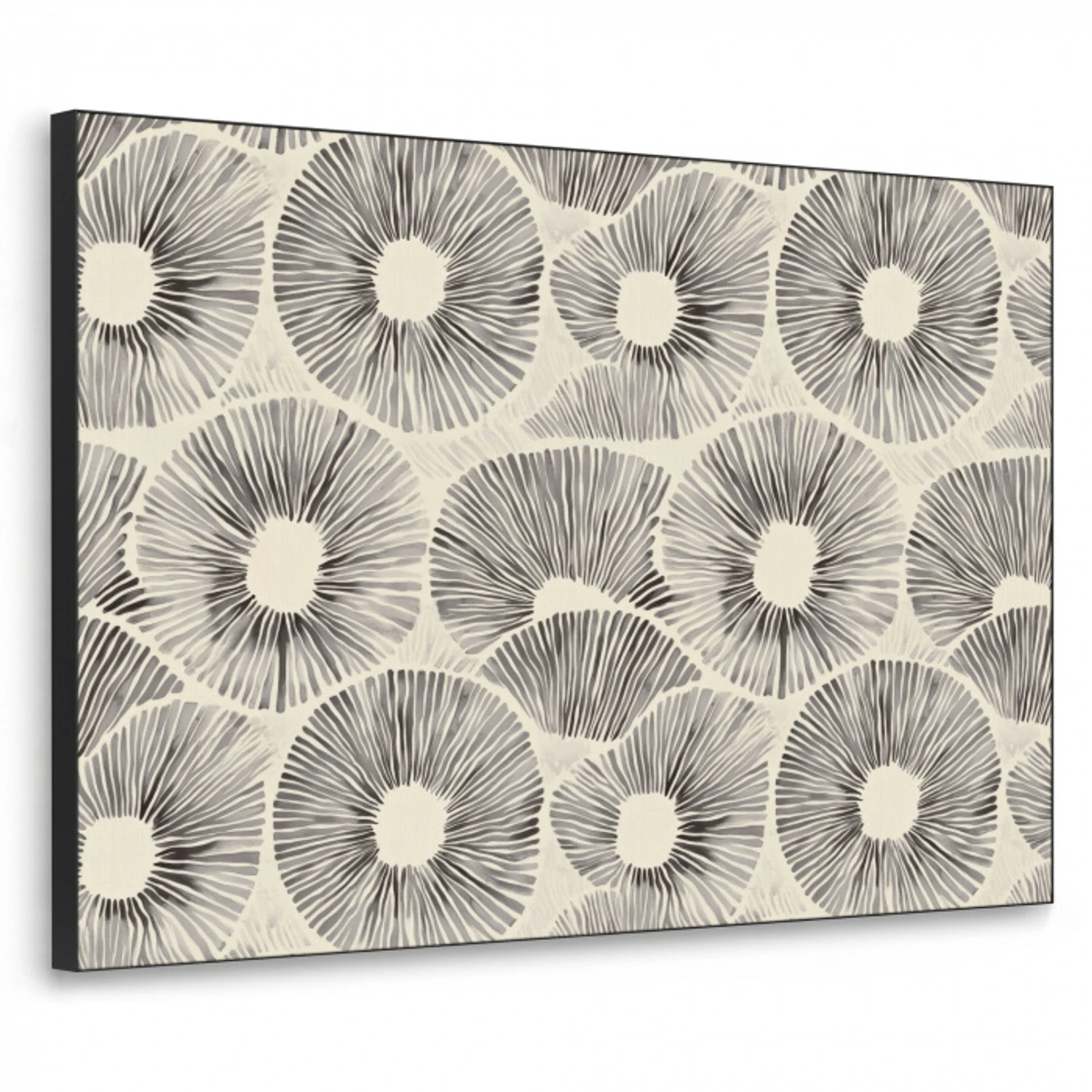 Cirkels - Patroon - Zwart Textielframe zwart klein 947 -3d